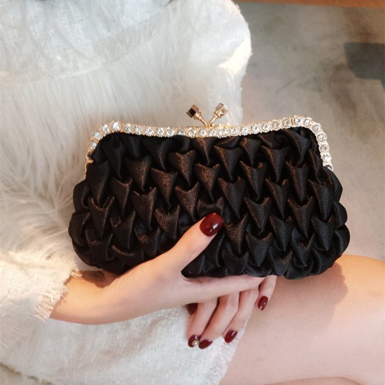 Celebrity temperament rhinestone clutch bag