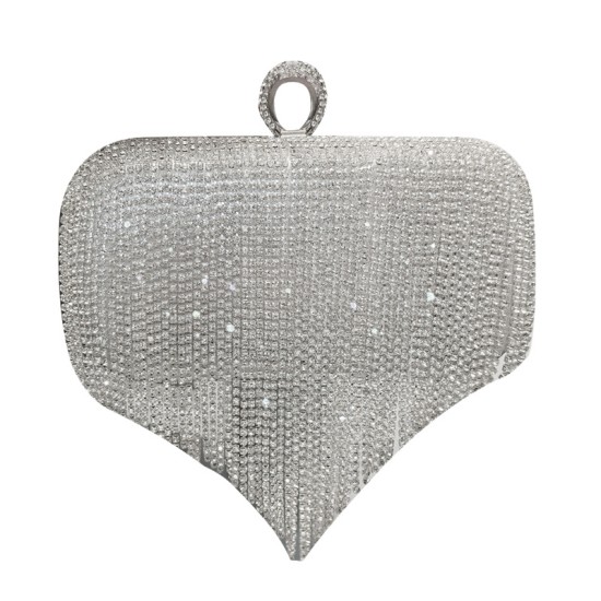 Mini fringed and diamond-encrusted dinner bag