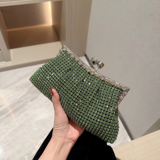 Luxury Rhinestone Dinner Clutch(Green)