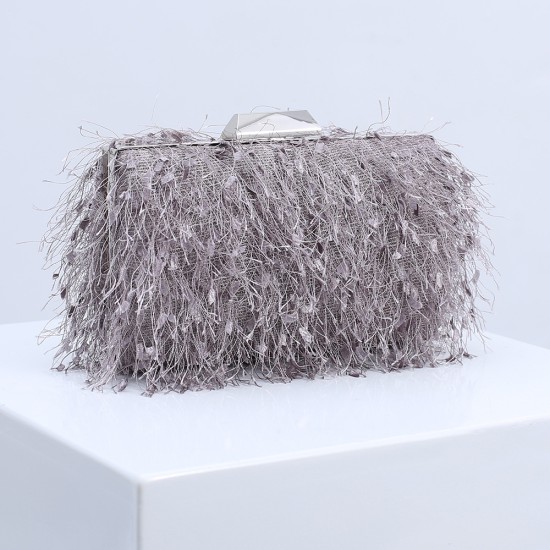 Grey Tassel Evening Bag