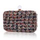 Tweed woven evening clutch bag