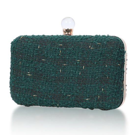 Tweed woven evening clutch bag