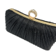 Black Pleats holding a party bag