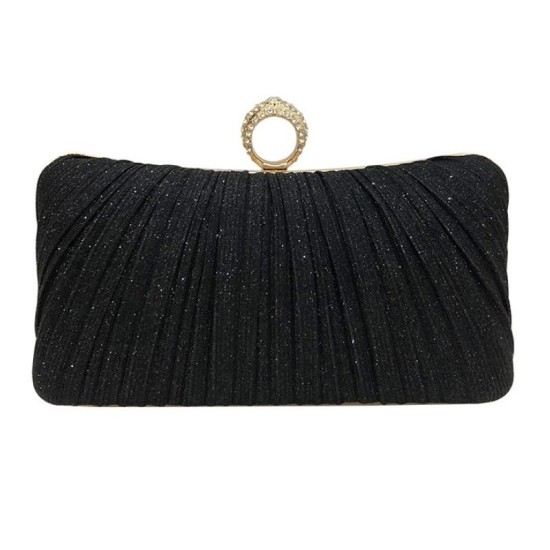 Black Pleats holding a party bag