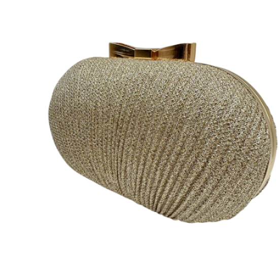 golden Pleated Butterfly Goose Egg Dinner Bag