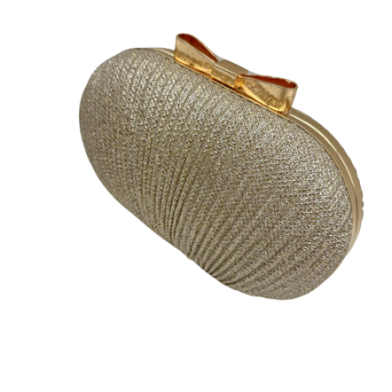 golden Pleated Butterfly Goose Egg Dinner Bag