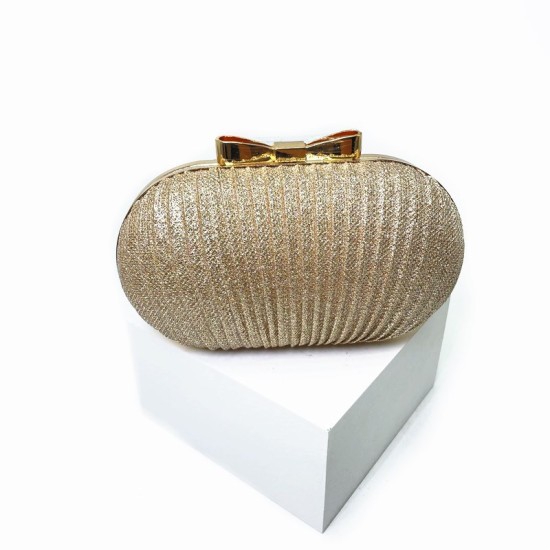 golden Pleated Butterfly Goose Egg Dinner Bag