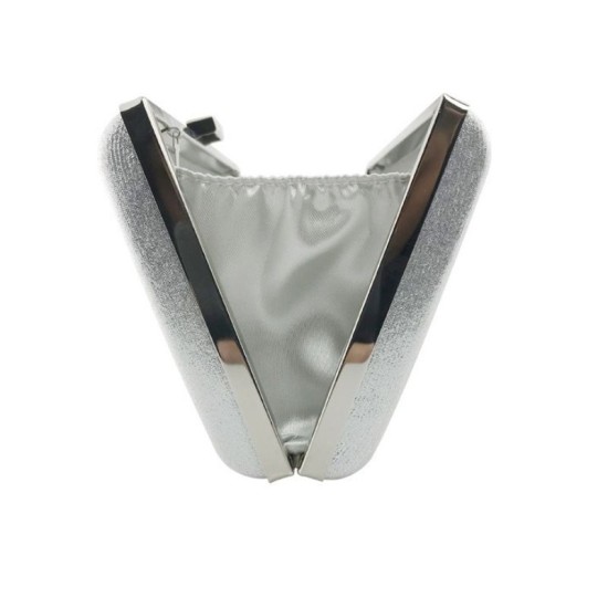 silver PU cross-body one shoulder solid color bag