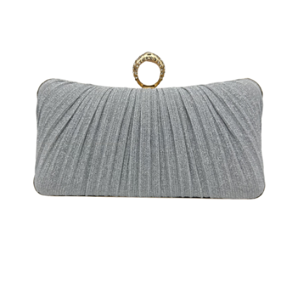 silver  Pleats holding a party bag