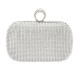 Silver Diamond-encrusted rhinestone hand bag