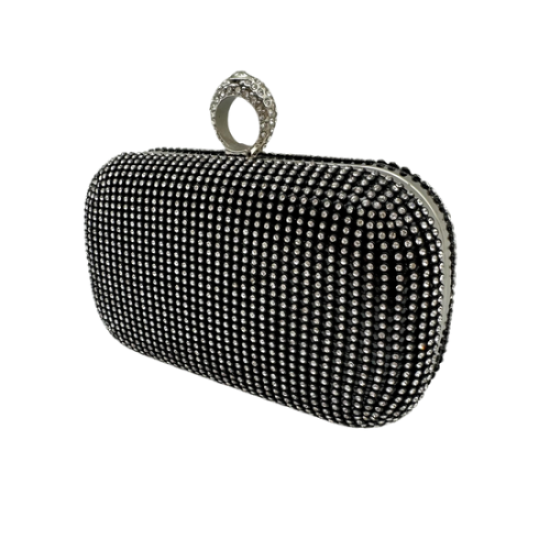 Black Diamond-encrusted rhinestone hand bag