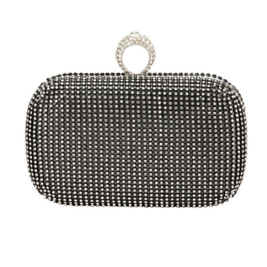 Black Diamond-encrusted rhinestone hand bag