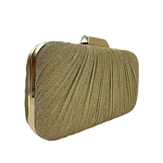 Golden Fine Shimmer Pleated party bag