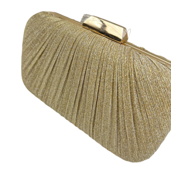 Golden Fine Shimmer Pleated party bag