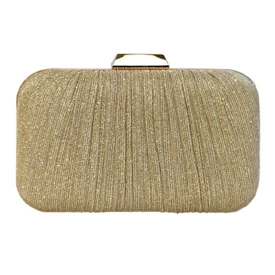 Golden Fine Shimmer Pleated party bag